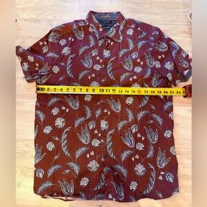 Ted Baker Maroon Feather Pattern Shirt